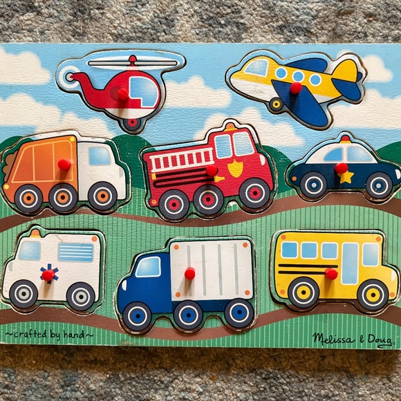 TWO Melissa & Doug Cars & Trucks Handcrafted Puzzle - Picture 1 of 2
